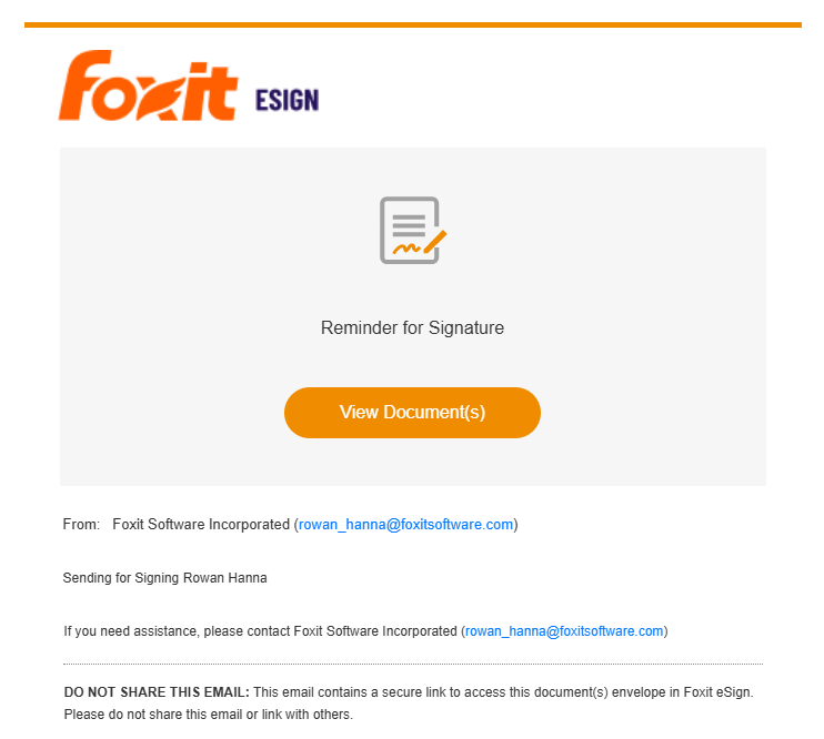 Email reminder