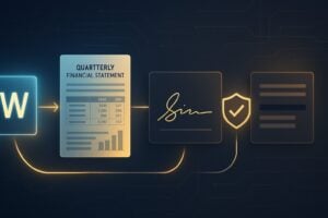 Document automation financial services pipeline using Foxit APIs to generate statements, embed eSign, and extract audit-ready data.